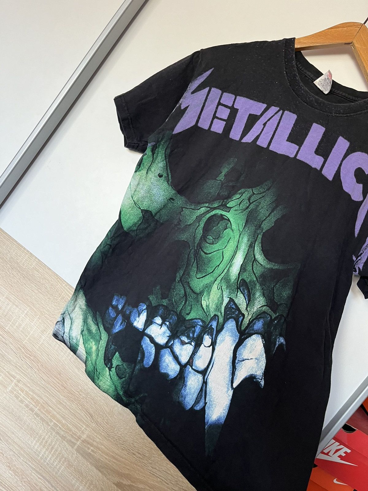 Band Tees × Metallica × Vintage Vintage 90’s Y2K Metallica Skull Tee Green Purple Opium Rock Size US M / EU 48-50 / 2 - 3 Thumbnail