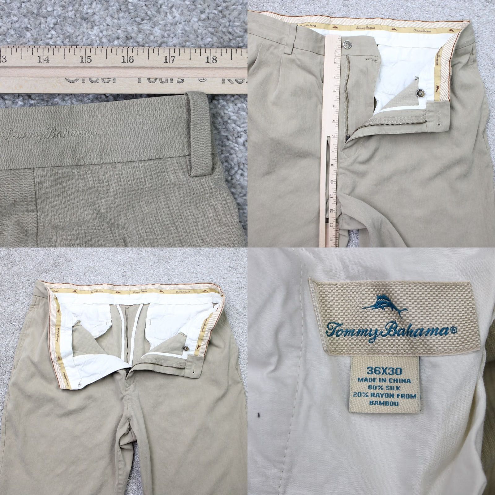 Tommy Bahama Tommy Bahama Pants Mens 36 x 28 Beige Flat Front Silk/Rayon from Bamboo Straight Pants Mens 36 x 28 Beige Flat Front Silk/Rayon from Bamboo Straight Size US 36 / EU 52 - 8 Thumbnail