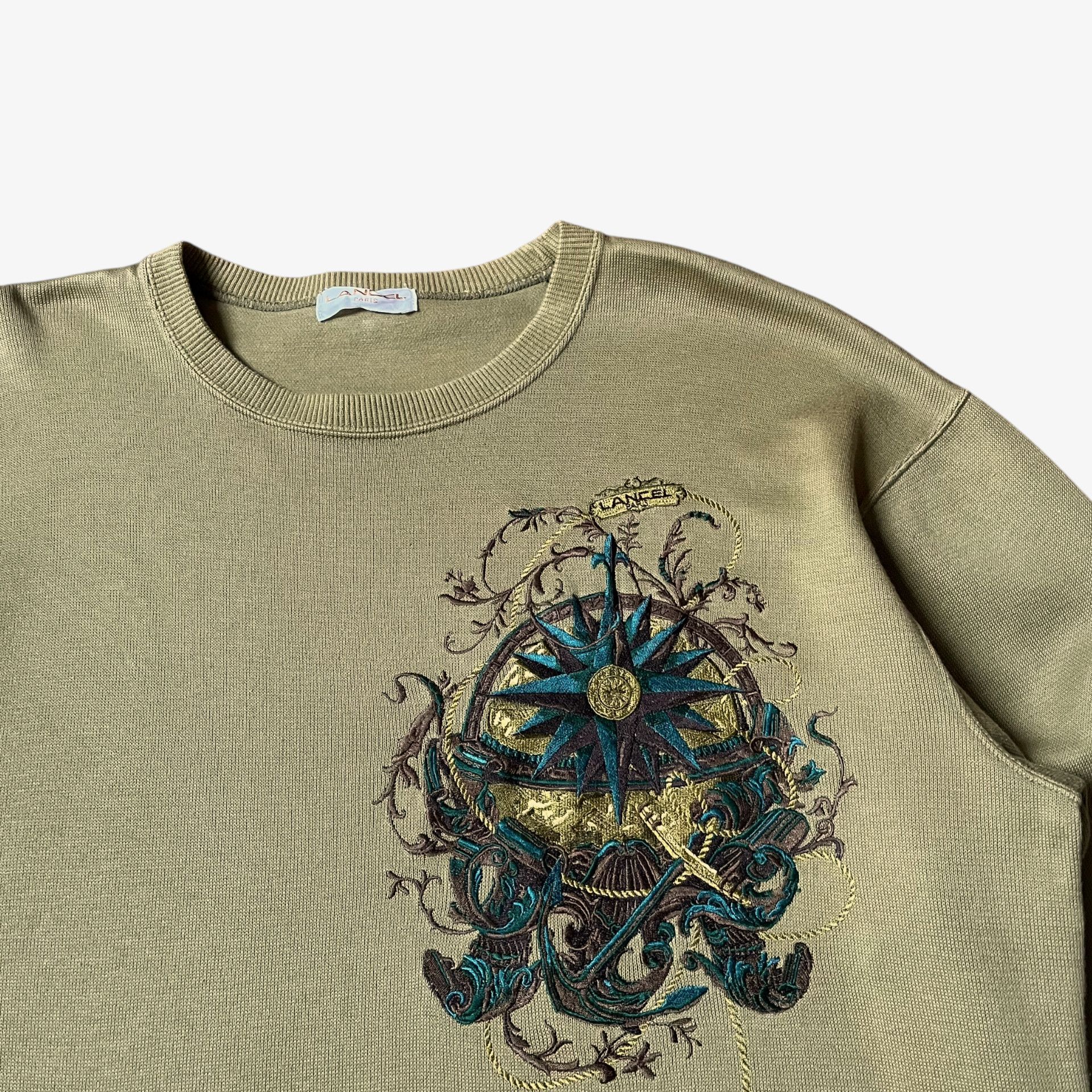 Lancel Vintage 90s Men's Lancel Paris Embroidered Green Sweatshirt Size US M / EU 48-50 / 2 - 4 Thumbnail