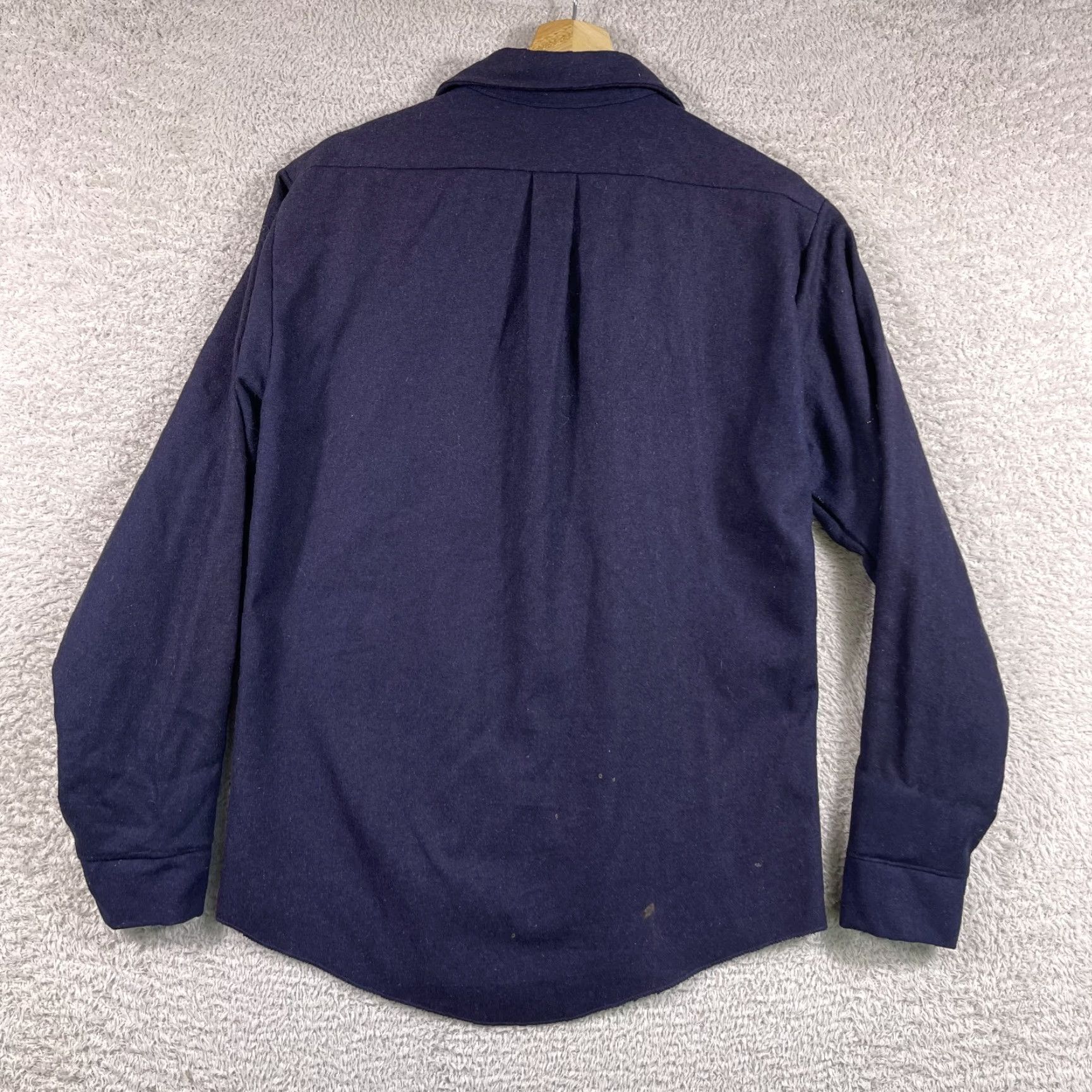 Vintage VINTAGE Unbranded CPO Flannel Shirt Men’s Medium 15-15.5 Navy Blue Military 60's Wool 70's Button-Up 60s Wool Flannel Pockets Size US M / EU 48-50 / 2 - 2 Thumbnail