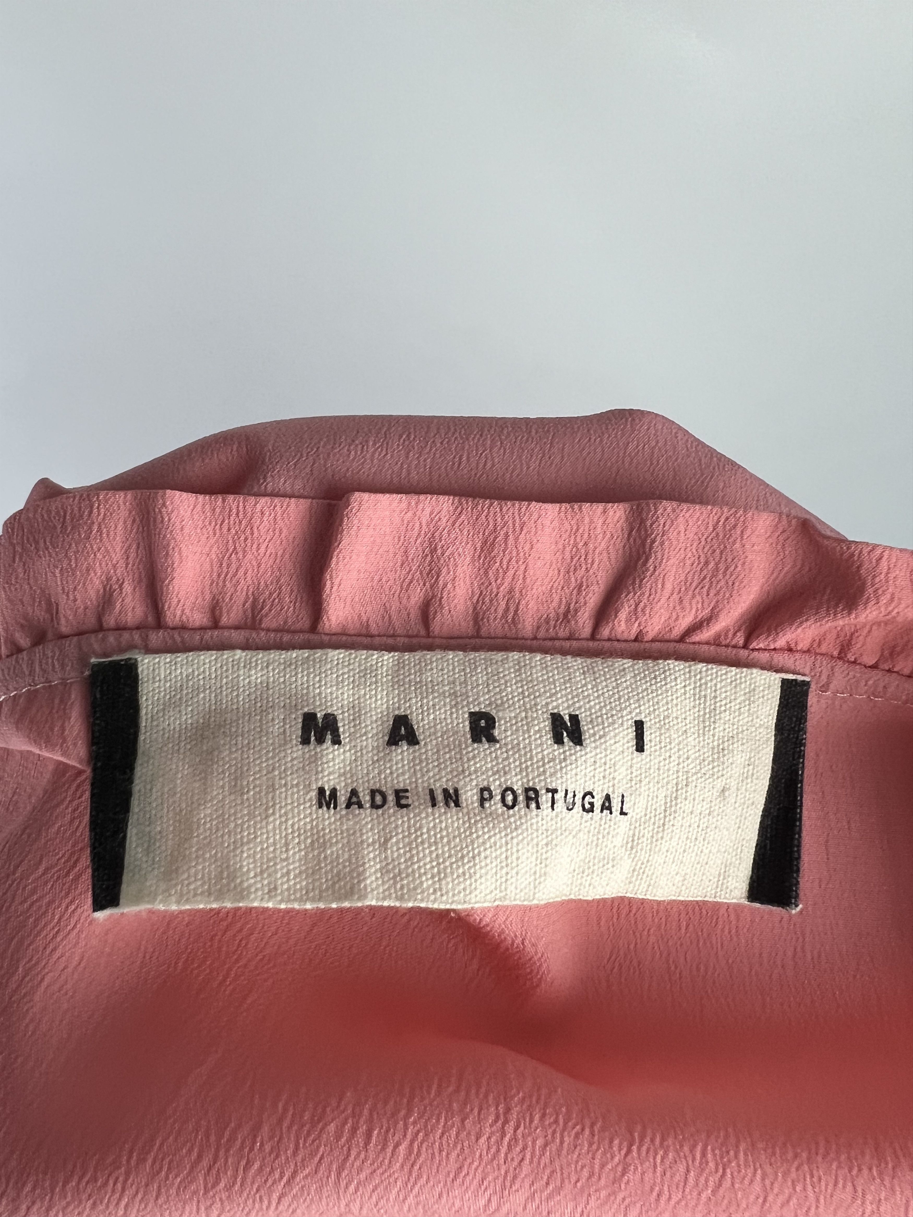 Marni Marni Pink Ruffled Silk Button Sleeveless Dress Size 40 Size S / US 4 / IT 40 - 11 Thumbnail