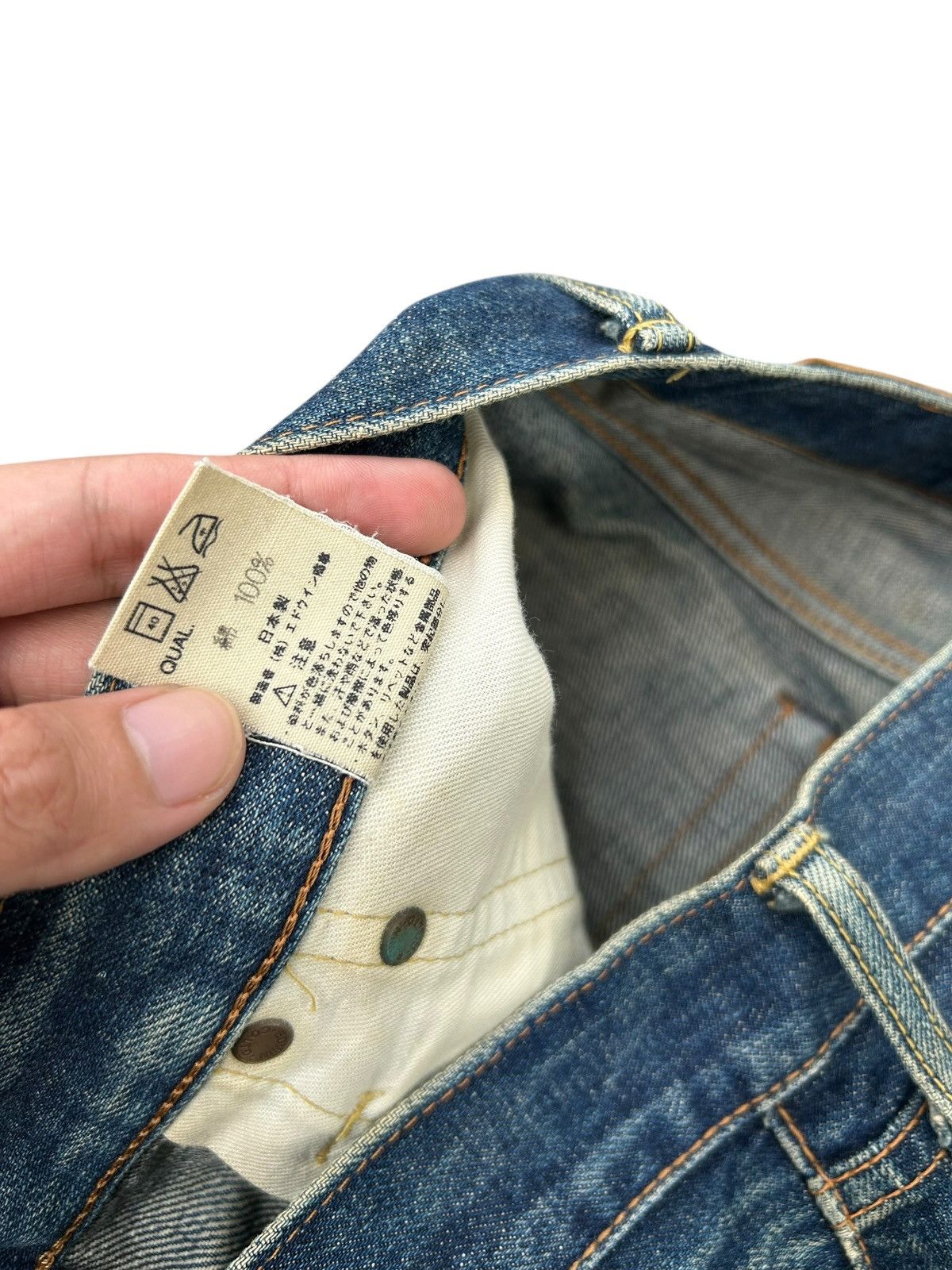 Kapital VINTAGE EDWIN 505X SELVEDGE RUSTY DISTRESSED DENIM JEANS Size US 32 / EU 48 - 9 Thumbnail