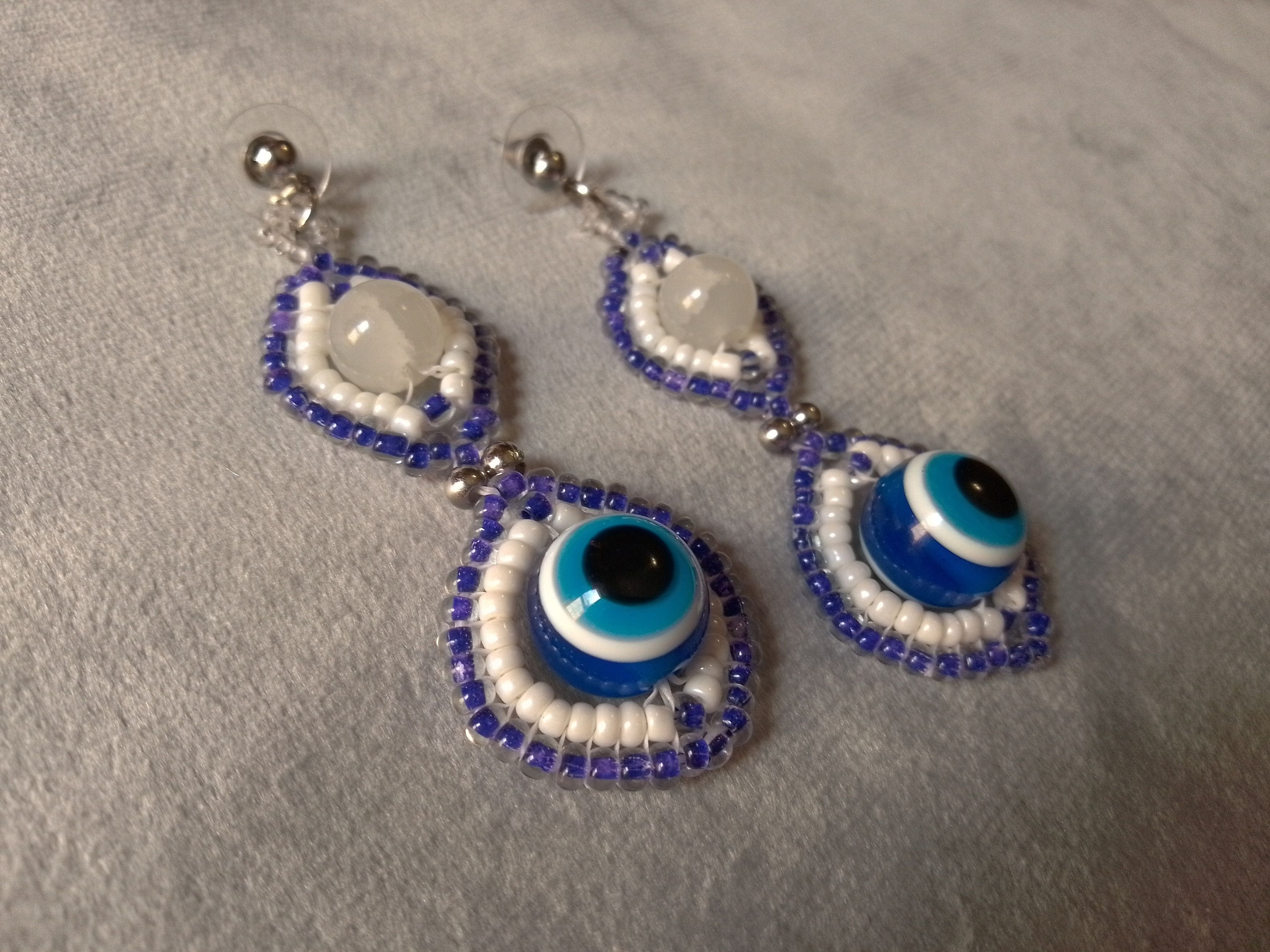 Other Boho Earrings Eye of Nazar and moonstones gems Size ONE SIZE - 7 Thumbnail