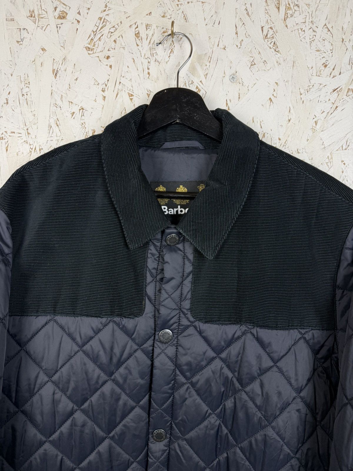 Barbour Barbour Gillock Quilted Jacket Corduroy Collar Black Size US XL / EU 56 / 4 - 2 Thumbnail