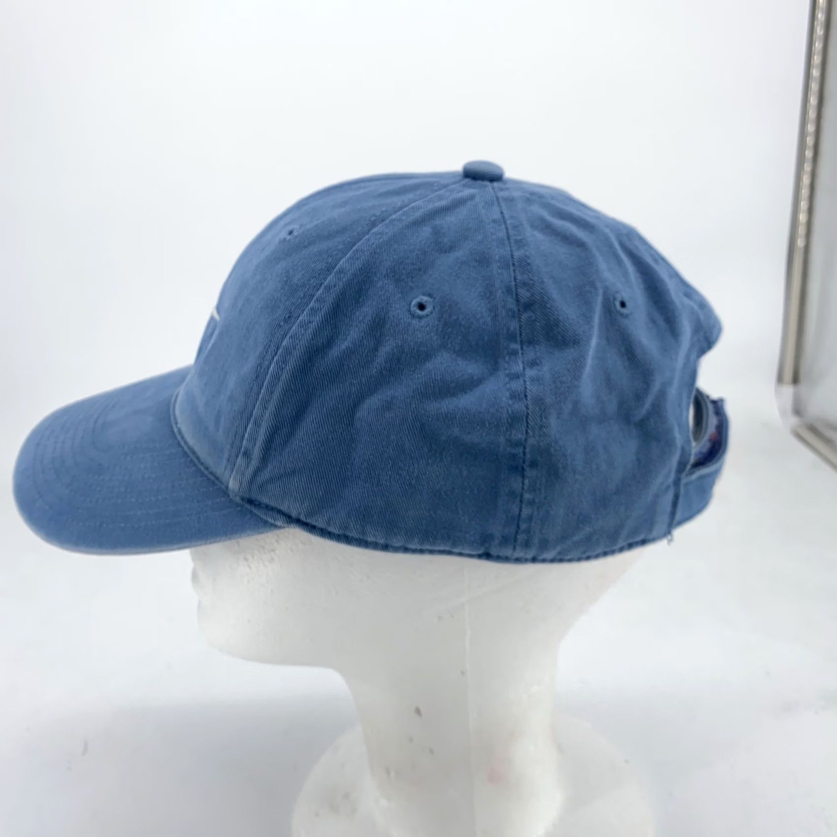 Nike Nike Hat Cap Strap Back Blue Embroidered Swoosh Just Do It Dad Baseball Mens One Size Size ONE SIZE - 4 Thumbnail