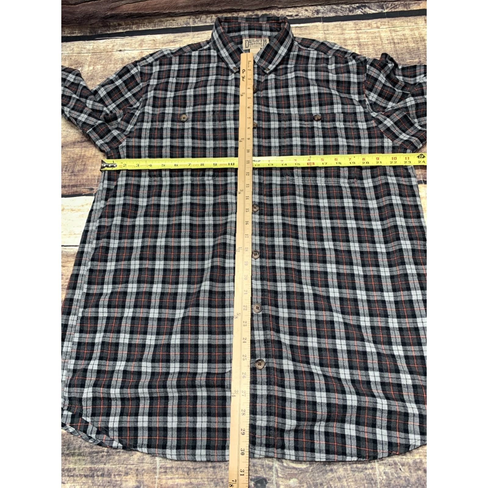 CO Duluth Flannel Shirt Mens L Button Up Black Gray Plaid Long Sleeve Regular Fit Casual Vintage: No Size US L / EU 52-54 / 3 - 6 Thumbnail