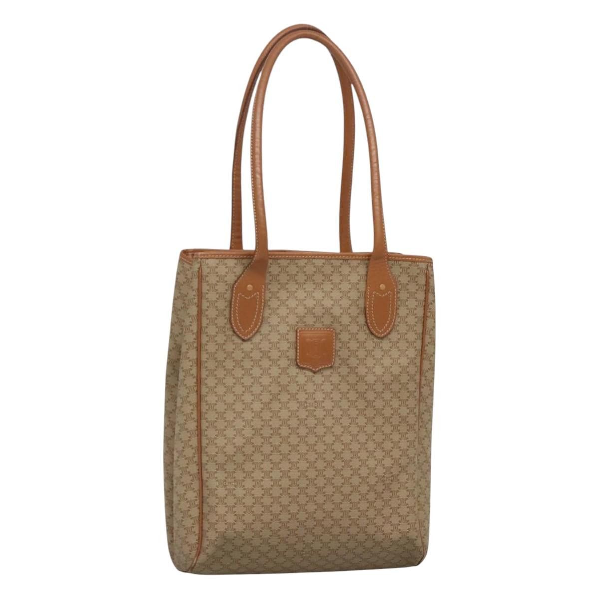 Pvc Tote Bag Celine CELINE Macadam Canvas Tote Bag PVC Beige Gold