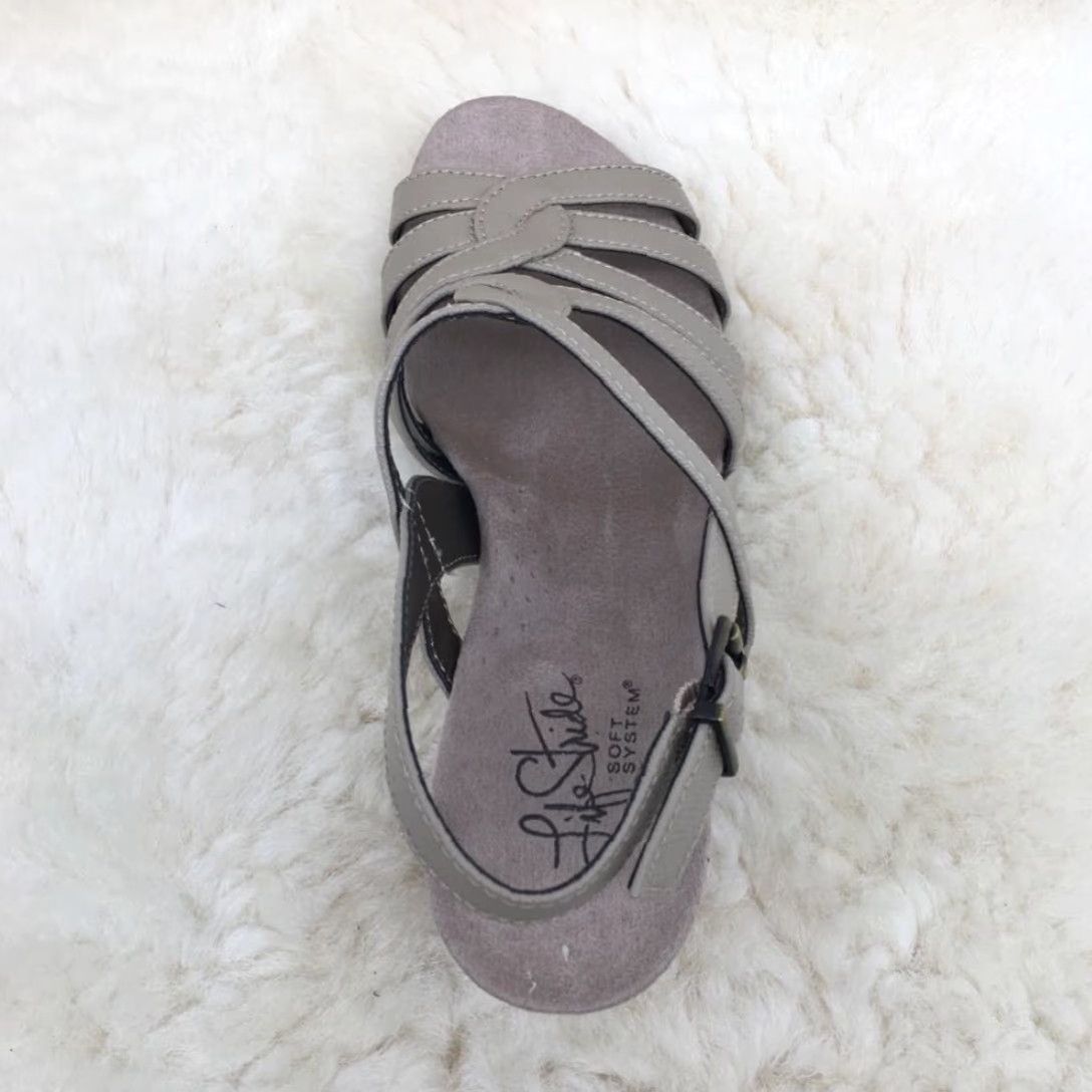 Vintage Lifestride Womens Novak Gray Ankle Strap Cork Wedge Sandals 5.5 M Size US 5.5 / IT 35.5 - 5 Thumbnail