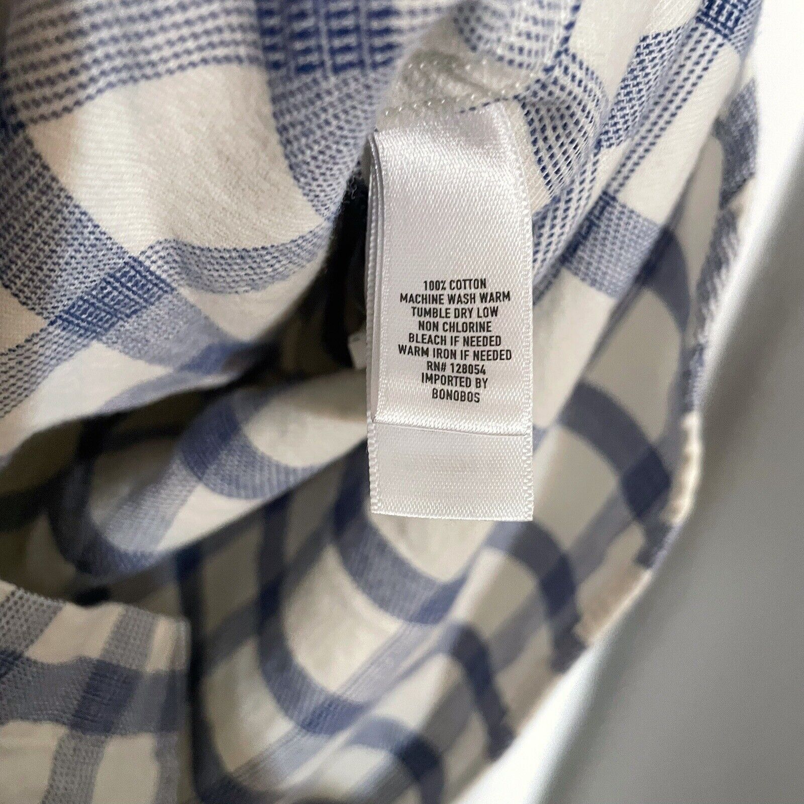 Bonobos Bonobos Shirt Mens Small White Blue Check Flannel Button Up Size US S / EU 44-46 / 1 - 3 Thumbnail