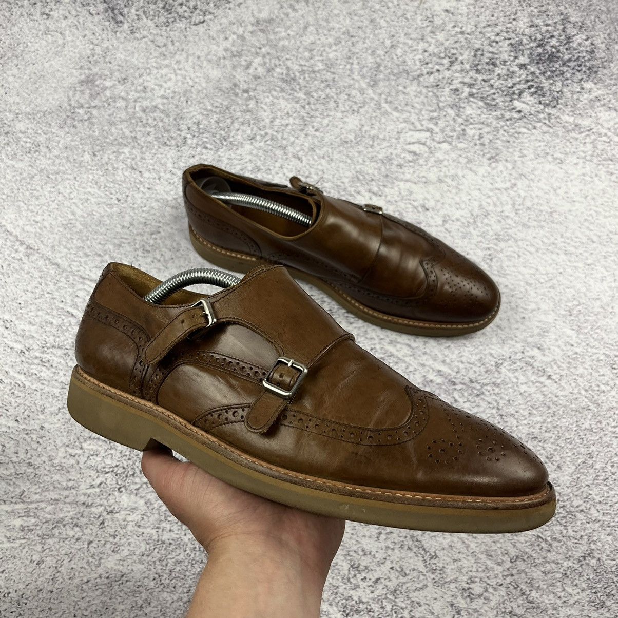 Designer × Leather Apia double monk leather shoes 6816 made in Portugal Size US 9 / EU 42 - 1 Thumbnail