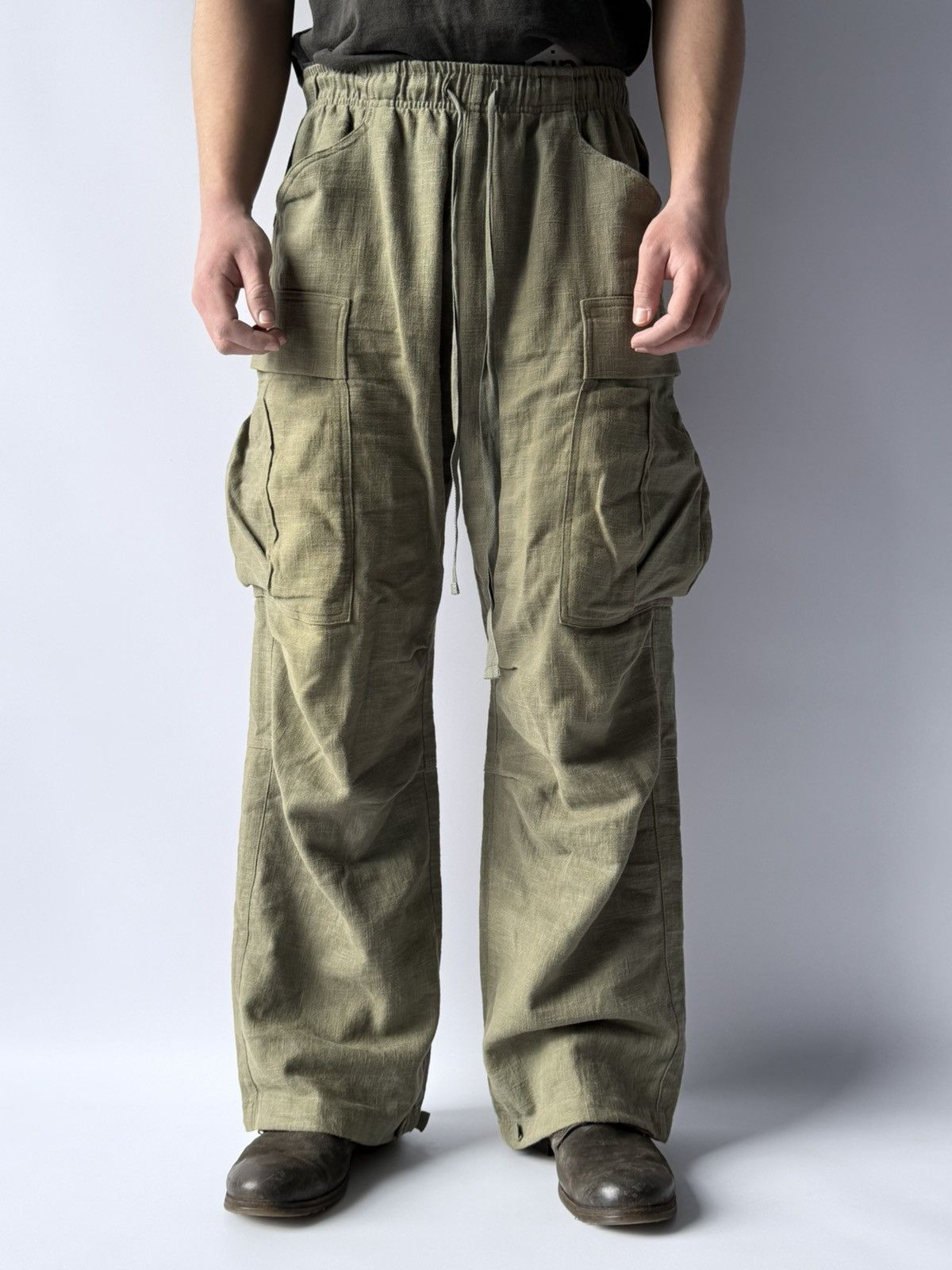 Cherry LA Cherry LA Linen Baggy Cargo Pants Size US 34 / EU 50 - 1 Thumbnail
