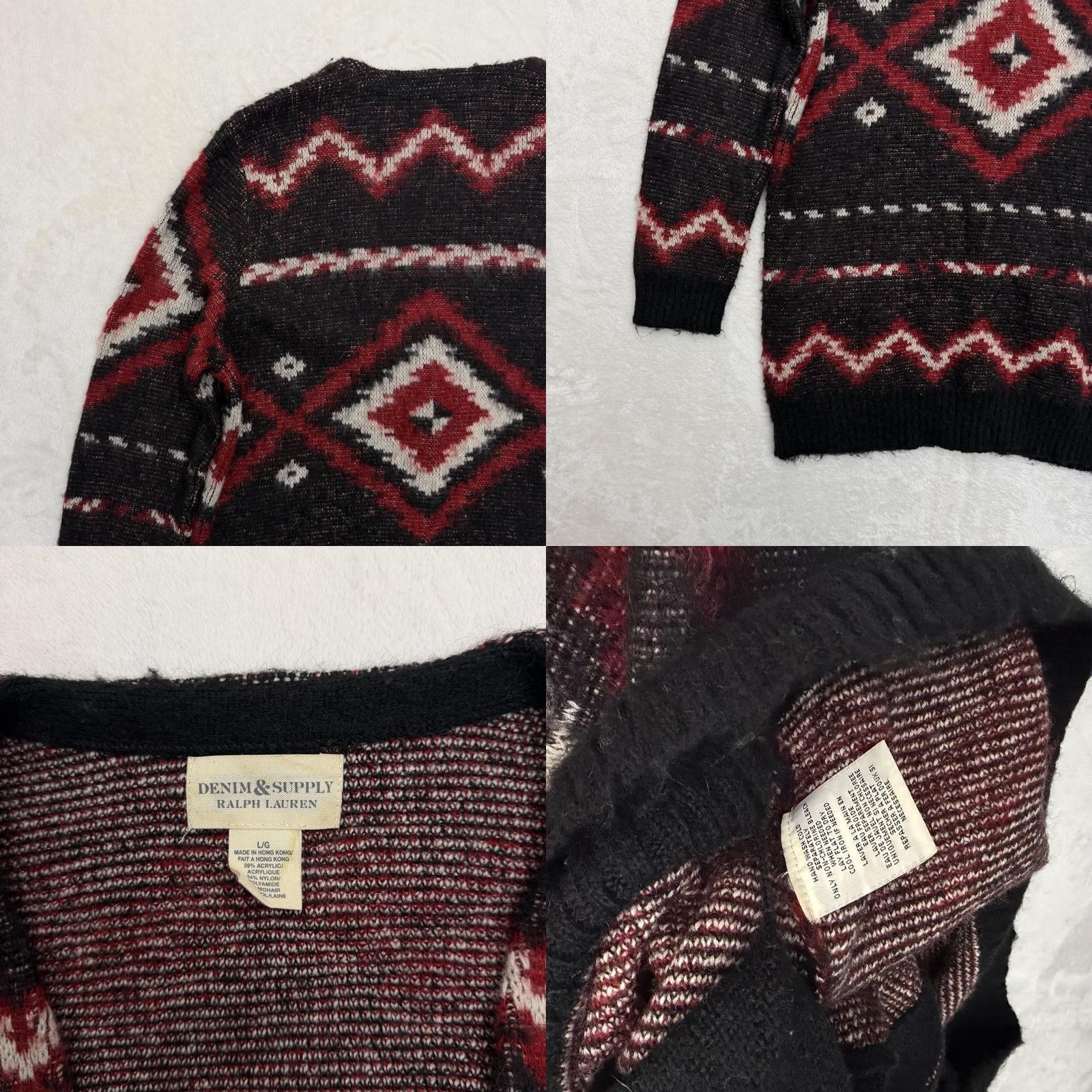 Vintage VINTAGE? No. Denim & Supply Ralph Lauren Cardigan Sweater Womens Large Black Aztec Western (adjusted to fit rules) Size L / US 10 / IT 46 - 9 Thumbnail