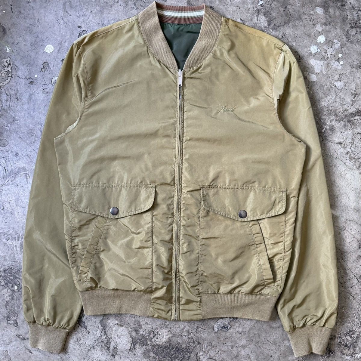 Gucci Gucci - Tom Ford - Reversible Nylon Military Bomber Jacket Size US L / EU 52-54 / 3 - 1 Thumbnail