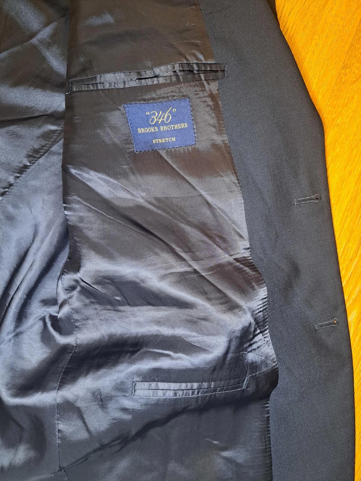 Brooks Brothers Brooks Brothers Suit Jacket Mens 45L Black Wool Stretch Size 44L - 9 Thumbnail