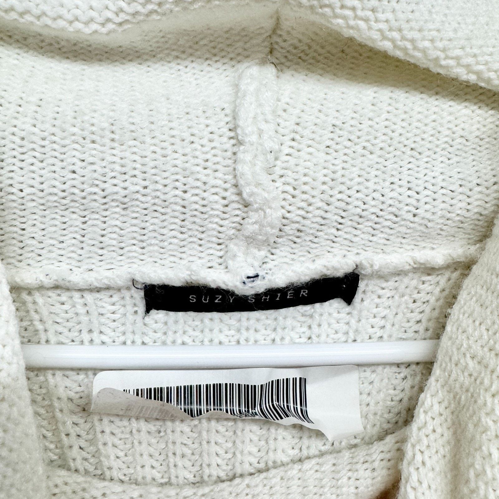 Other Suzy Shier Sweater Cream Knit Long Sleeve Turtleneck Slit Size S / US 4 / IT 40 - 5 Thumbnail