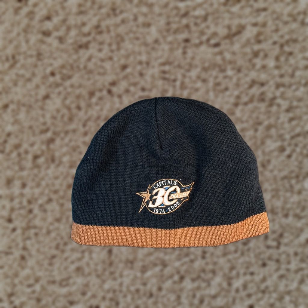 Vintage Washington Capitals Beanie Adult One Size Black Knit Cotton Blend 30 Seasons Size ONE SIZE - 1 Thumbnail