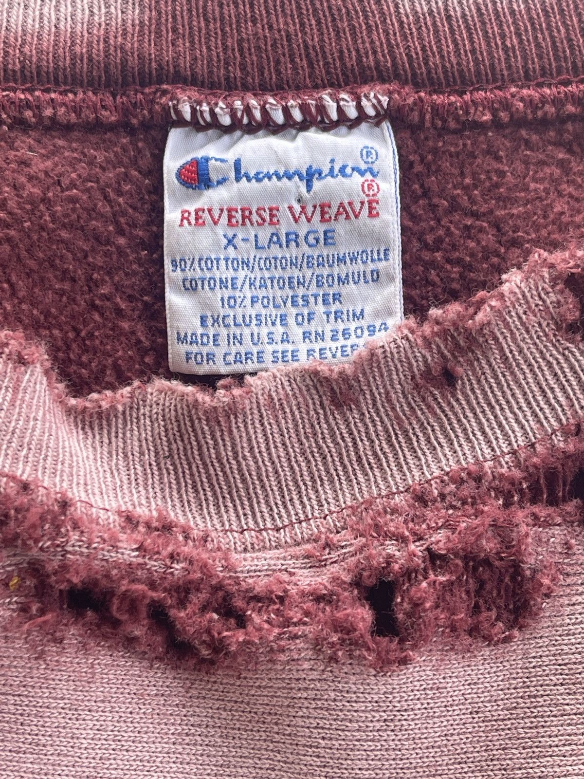 Vintage Vintage Distressed Sunfaded Reverse Weave Sweater Size US XL / EU 56 / 4 - 13 Thumbnail