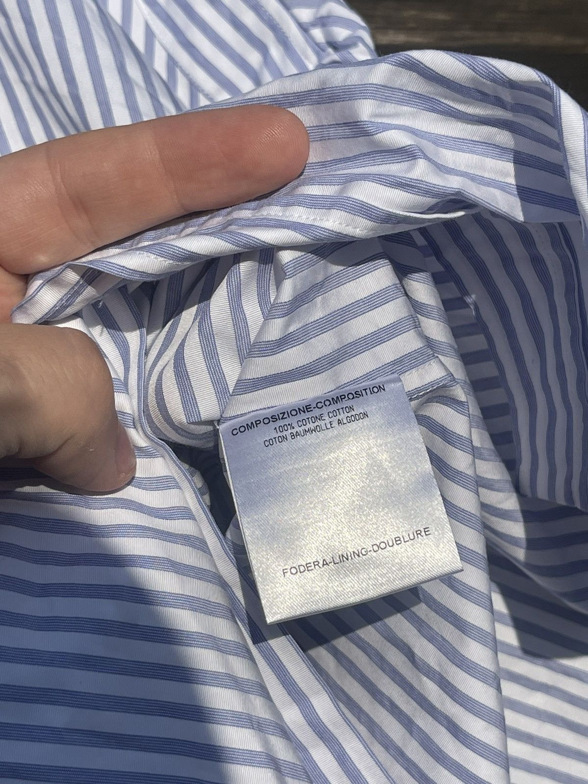 Alexander McQueen NWT 2011 Alexander McQueen bondage belt striped blue shirt Size US M / EU 48-50 / 2 - 6 Thumbnail