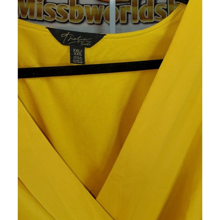 Other Thalía Sodi Yellow Sleeveless Wrap Blouse Women’s XXL Size XXL / US 16-18 / IT 52-54 - 3 Thumbnail