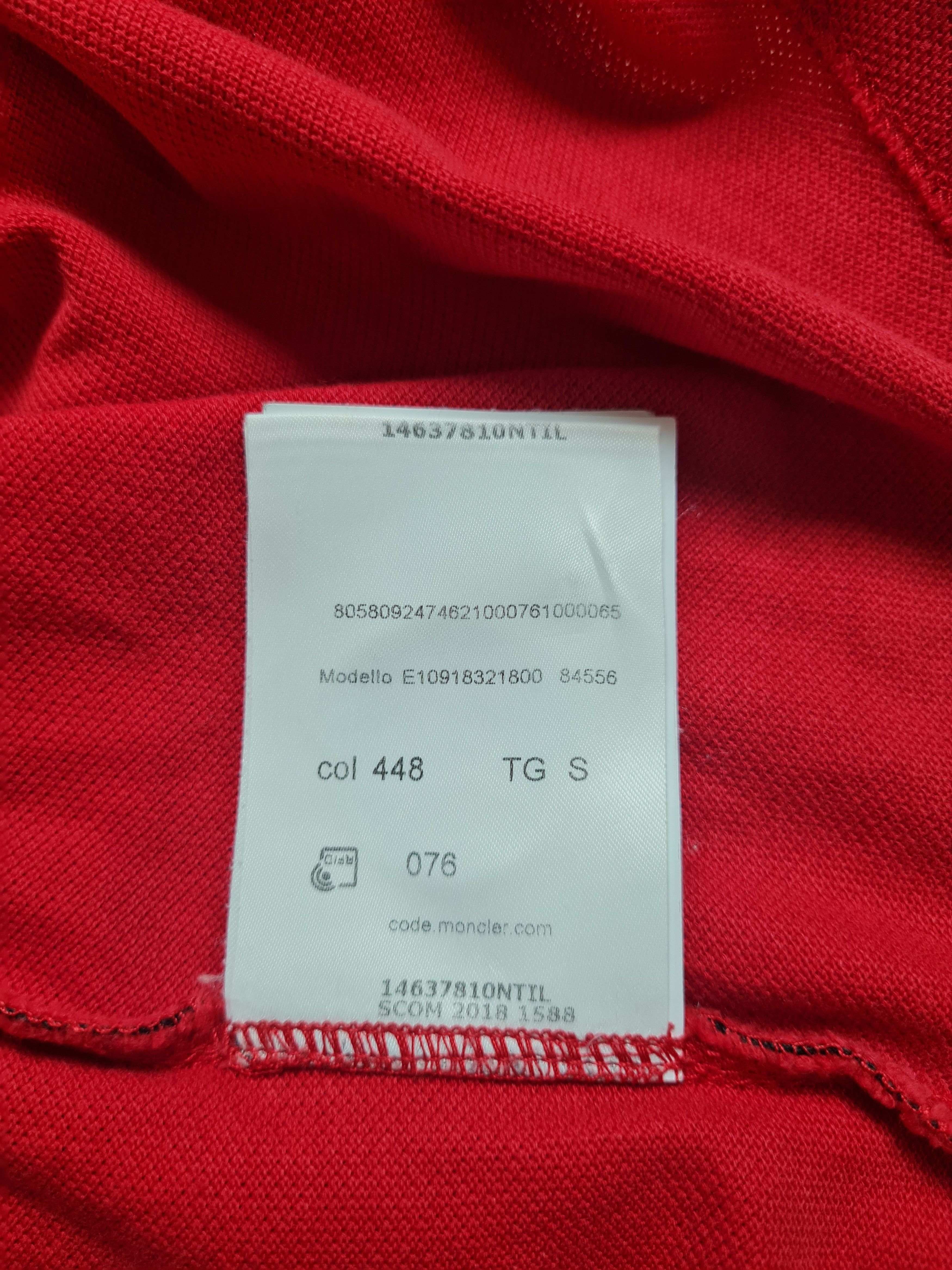 Moncler Mens T-Shirt MONCLER Logo Patch Polo Shirt In Red Size S Size US S / EU 44-46 / 1 - 19 Thumbnail