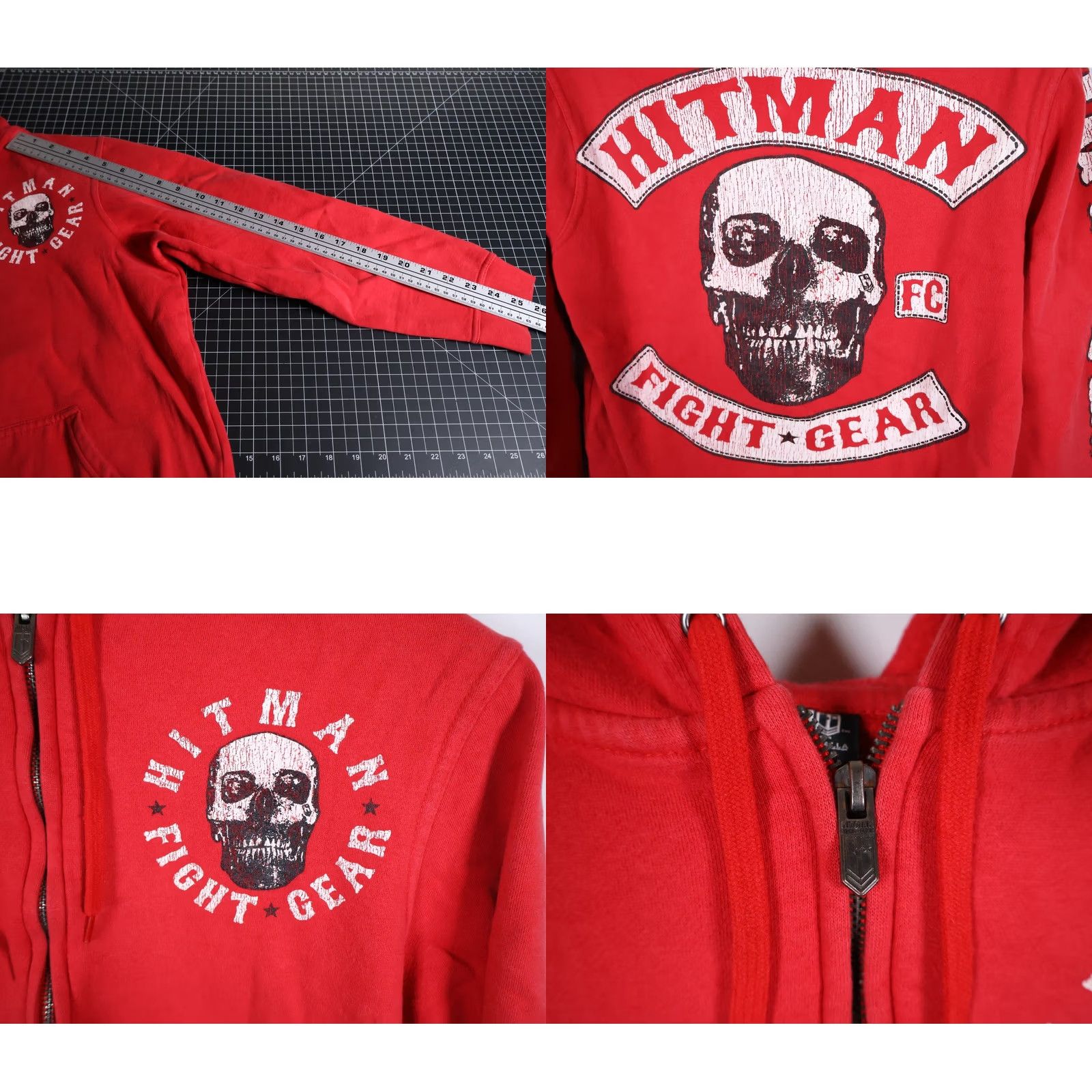 Doublet Hitman Fight Gear Hoodie Men's Small Red Zip Sweatshirt Graphic Print Skull Full Zip Pockets Heavyweight Crew Neck Size US S / EU 44-46 / 1 - 8 Thumbnail