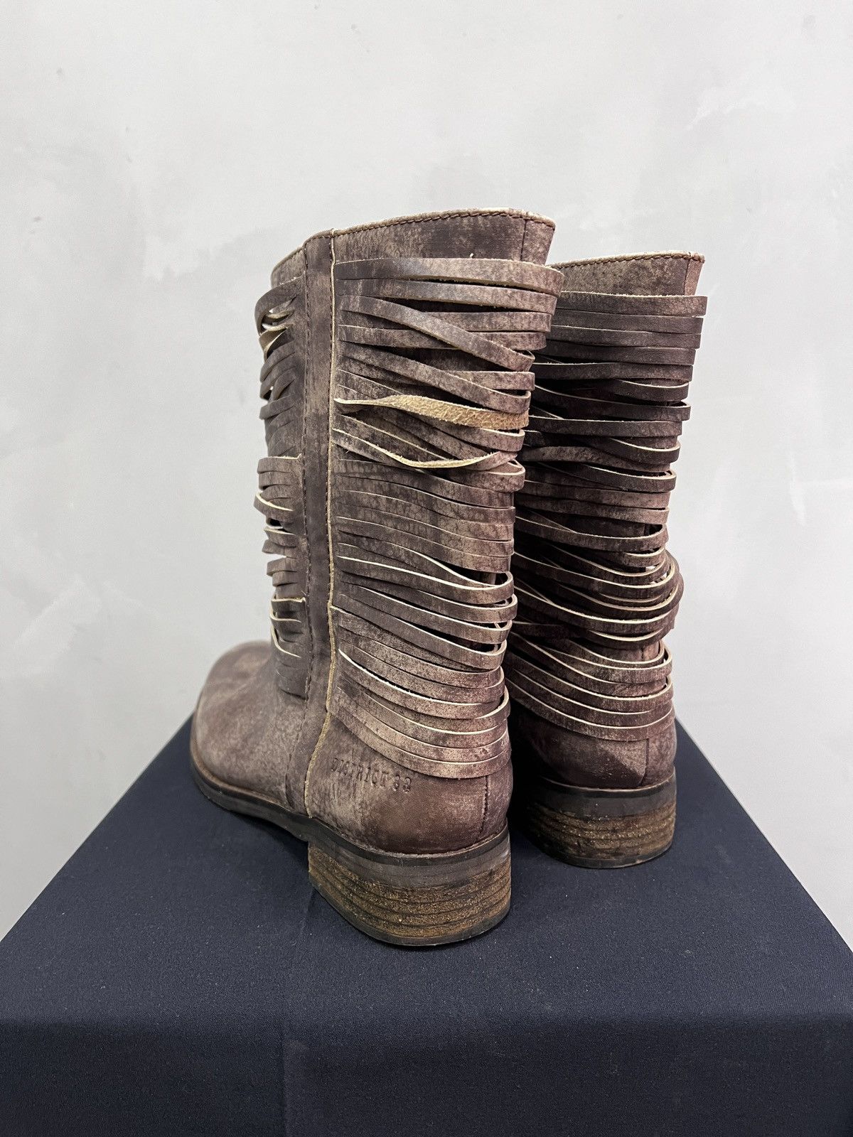 14th Addiction Brown Leather Moto Boots Strapped Archive Style guidi style Size US 8 / EU 41 - 4 Thumbnail
