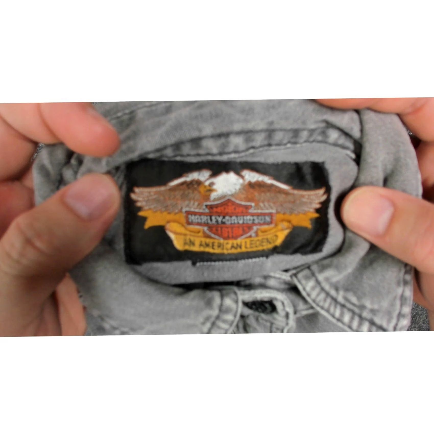 Harley Davidson VINTAGE Harley Davidson Womens Medium Button Up Shirt Gray Y2K Oversized Embroidered Size M / US 6-8 / IT 42-44 - 7 Thumbnail