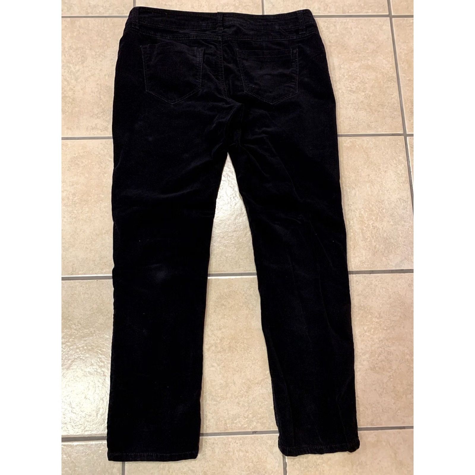 Velour Nike Women's Pants Tyte TY2734 Black Velour Straight 13 Inseam 29" Regular Stretch Pockets Slimming Casual Workwear Jeans-Trousers Size 34" / US 12 / IT 48 - 7 Thumbnail