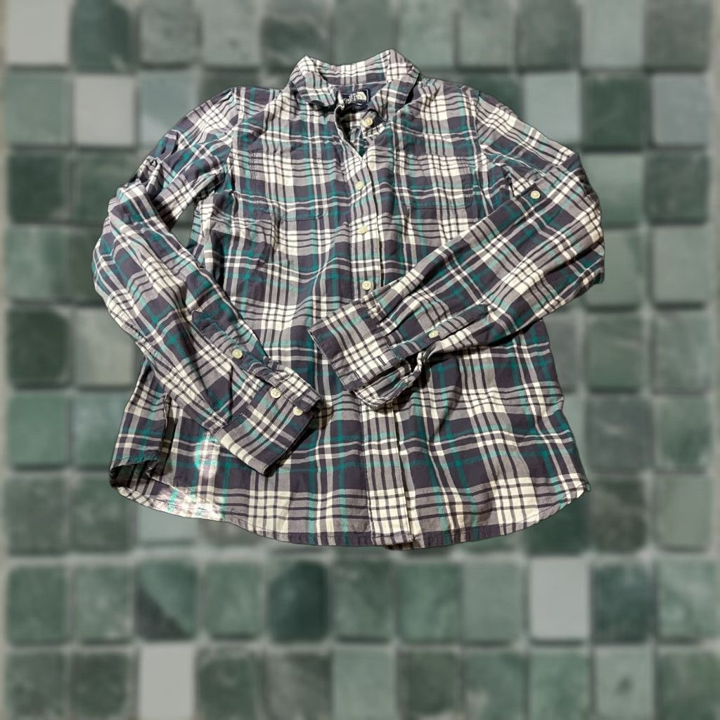 The North Face The North Face Button-Up Shirt Mens Small S Plaid Gray Short Sleeve Button Up Shirt Size US S / EU 44-46 / 1 - 1 Thumbnail