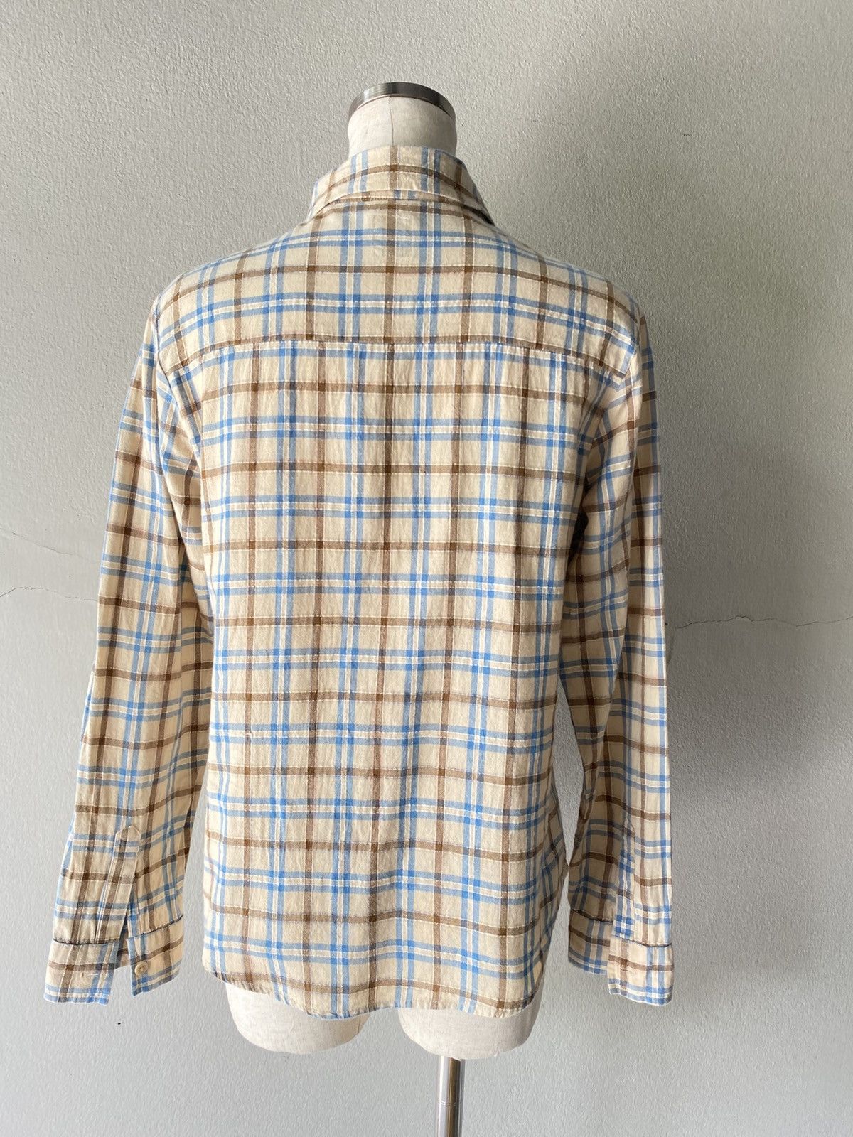 45rpm 45rpm R Beige and Blue Plaid Button-Up Shirt Size S / US 4 / IT 40 - 13 Thumbnail