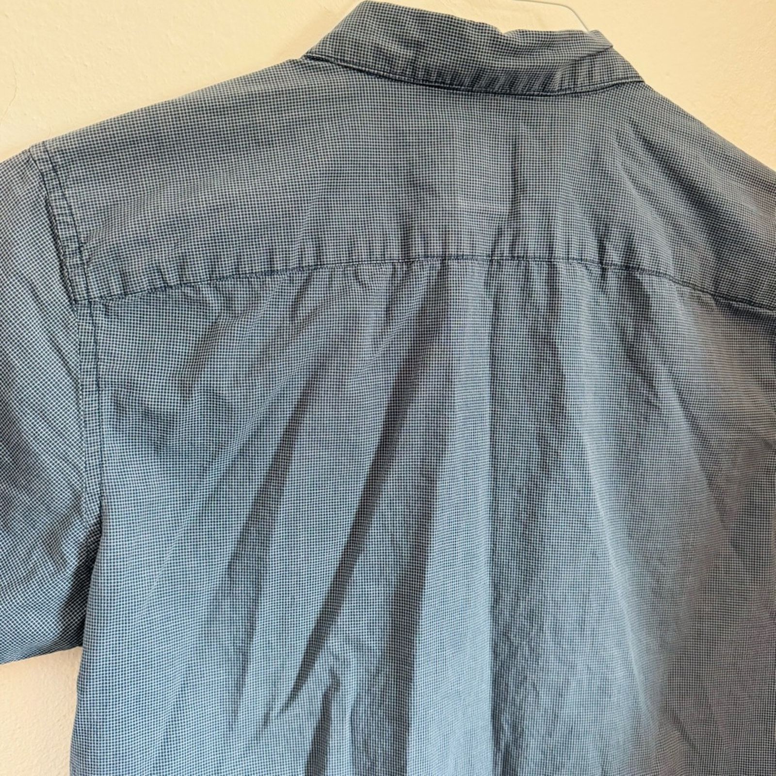 RVCA RVCA Dark Navy Blue White Square Button Short Sleeve Shirt Size US S / EU 44-46 / 1 - 10 Thumbnail