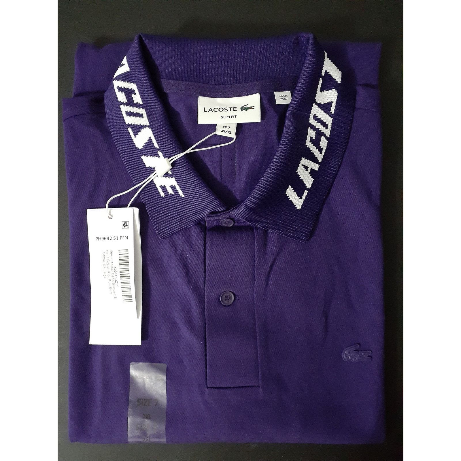 Lacoste Lacoste Men's Jacquard Collar Short Sleeve Shirt Samui 2XL Size US XXL / EU 58 / 5 - 2 Thumbnail
