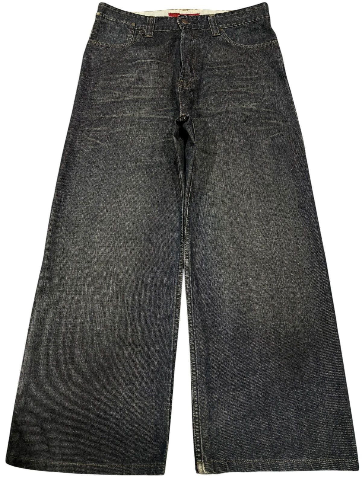 FCUK × French Connection 90s Vtg Fcuk Fuck JNCO Baggy Wide Leg Faded Jeans Size US 32 / EU 48 - 2 Thumbnail