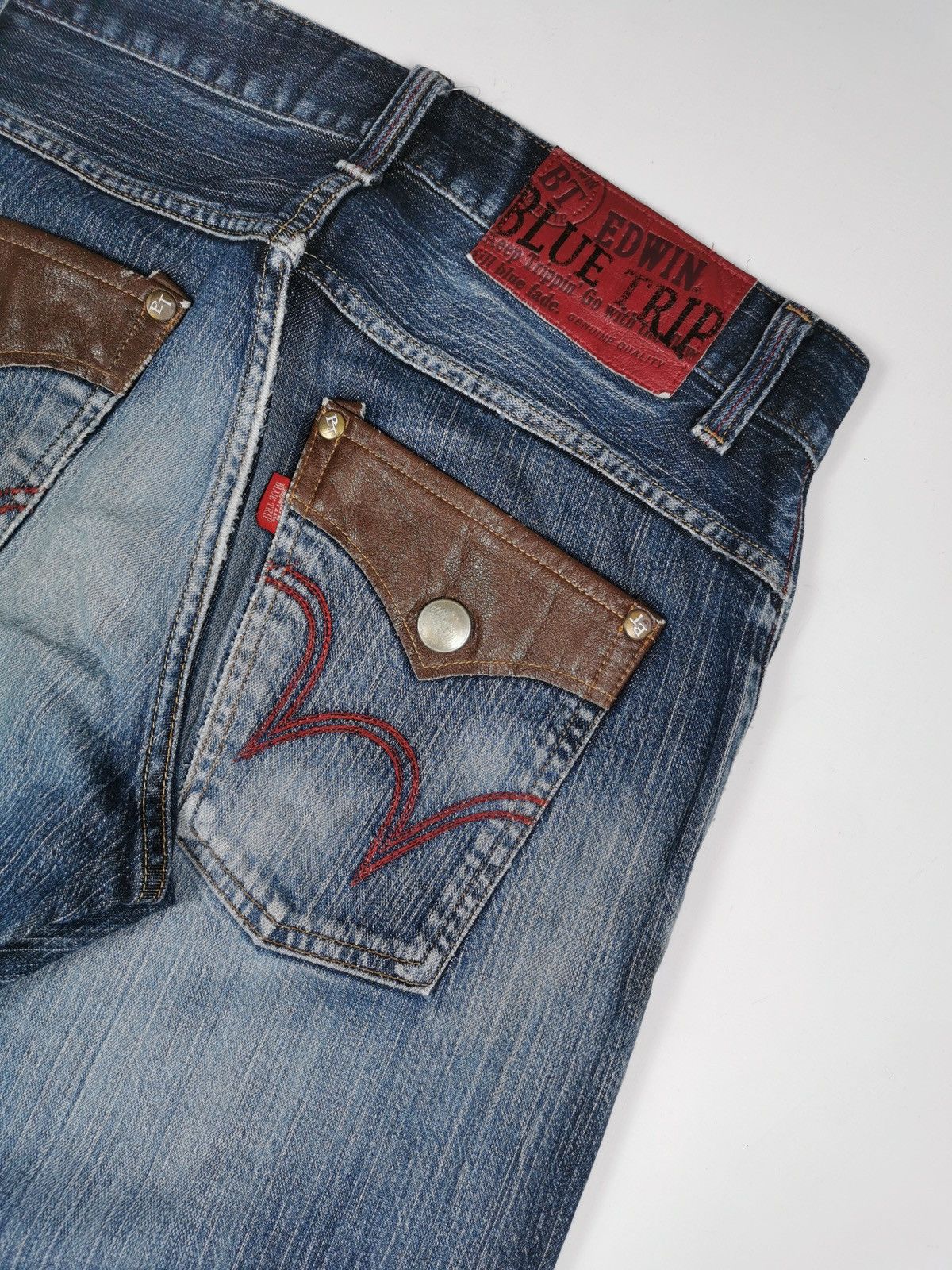 Edwin Edwin Blue Trip Distressed Denim Jeans Size US 32 / EU 48 - 7 Thumbnail