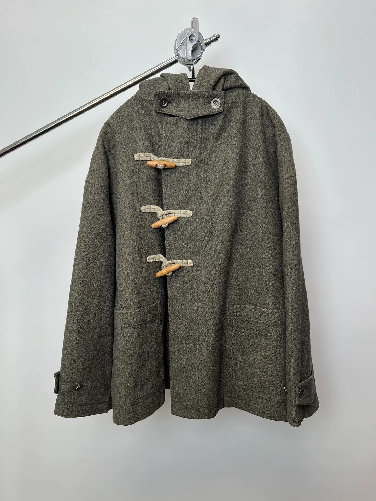 Yohji Yamamoto Stylish Wool Hooded Jacket by Yohji Yamamoto Size US M / EU 48-50 / 2 - 1 Thumbnail