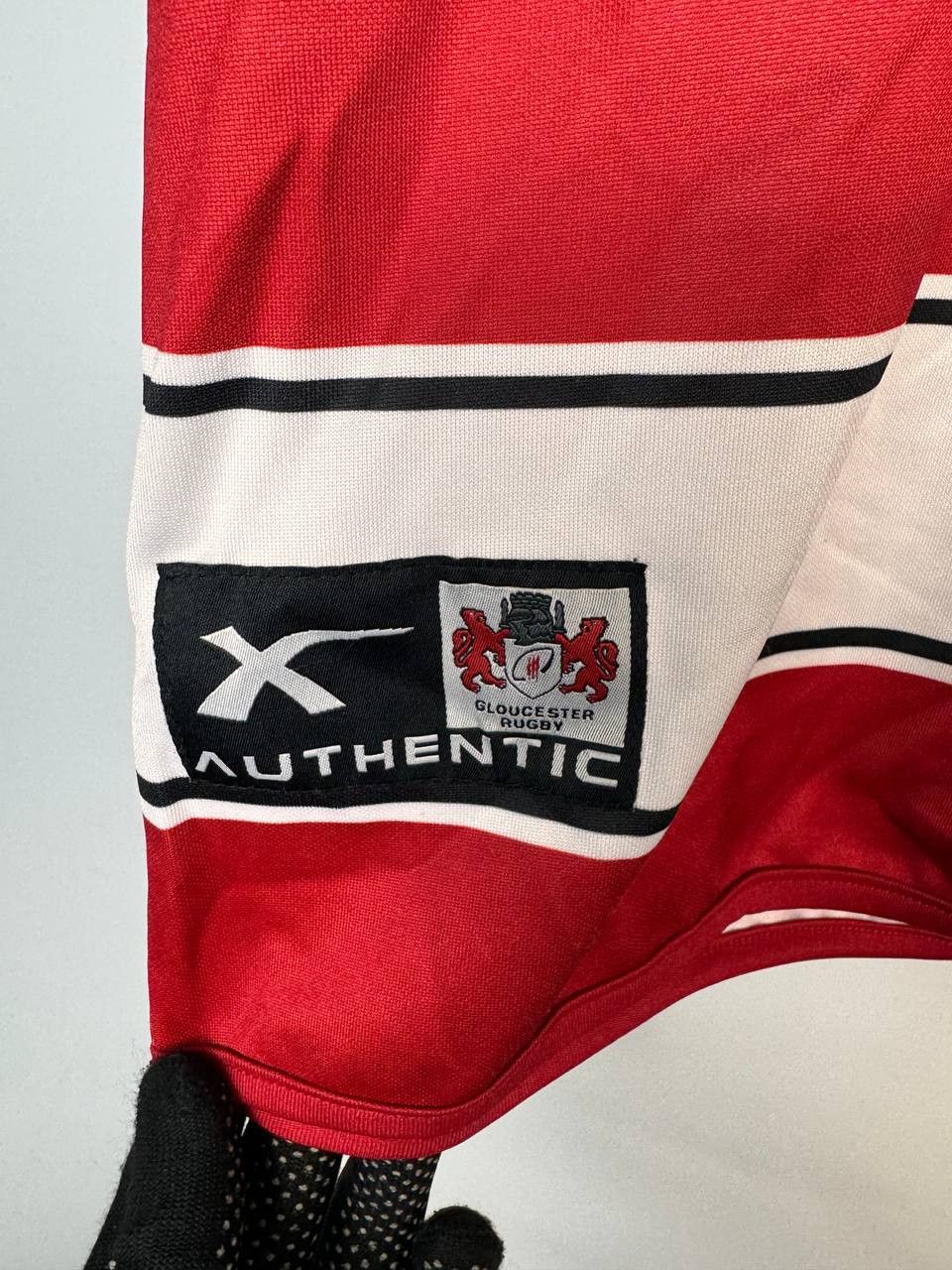 Vintage GLOUCESTER Rugby League XBLADES Shirt Red White Large Size US L / EU 52-54 / 3 - 3 Thumbnail