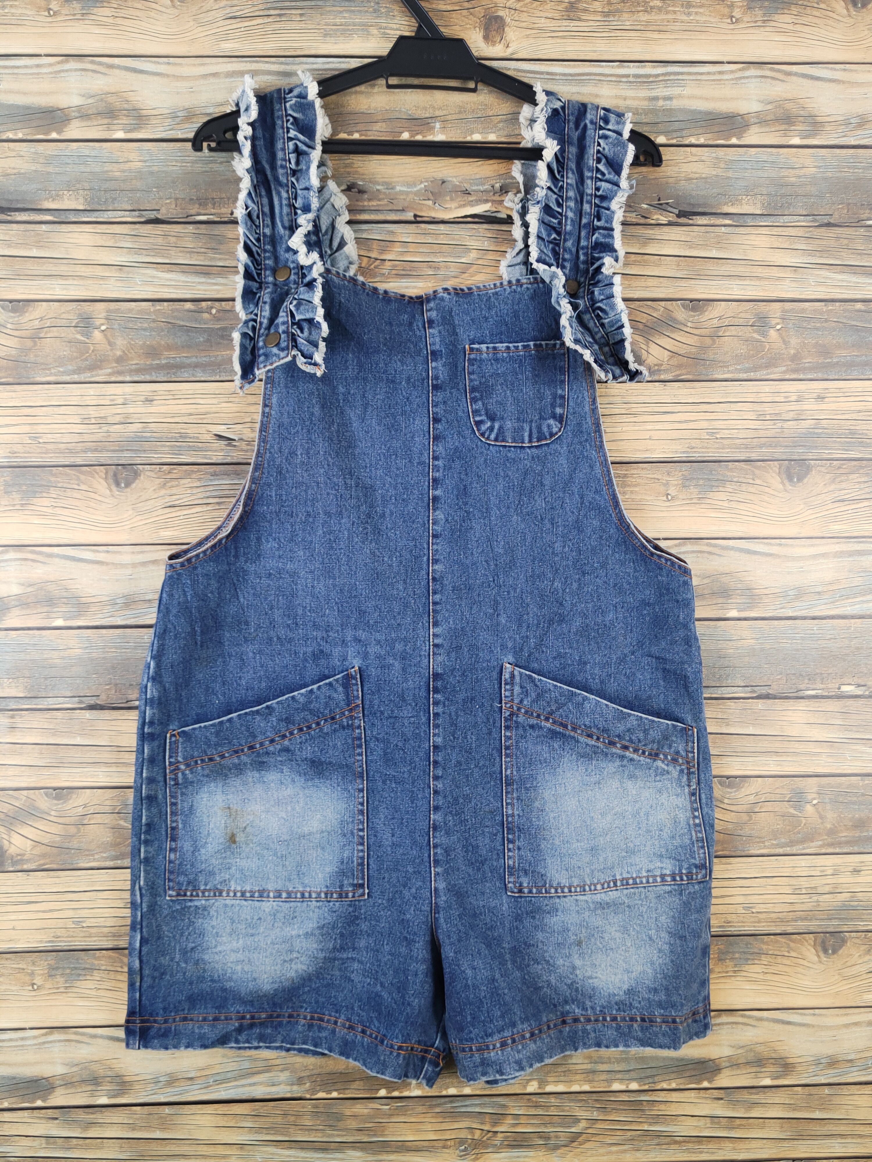 Japanese Brand × Vintage Vintage Nanawinner Blue Denim Shortall Jumpsuits Size 39" - 8 Thumbnail
