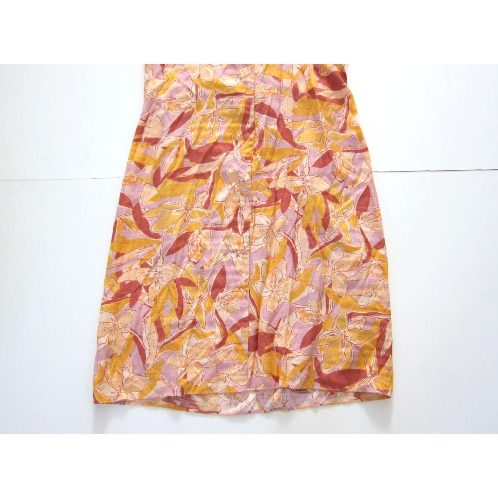 Nine West Nine West Slip Dress XL Violet Pink Purple Floral Ruched Spaghetti Strap Rayon V-Neck Back Zip Knee Length Women's Dress Size XL / US 12-14 / IT 48-50 - 6 Thumbnail