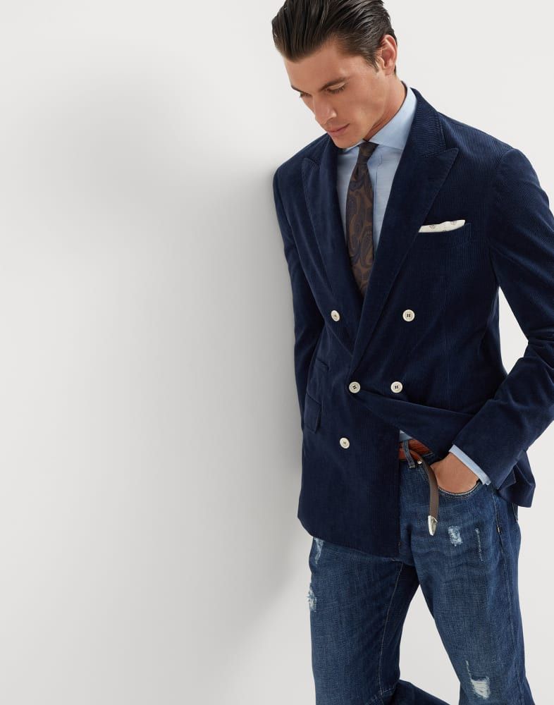 Brunello Cucinelli o1w1db10825 Suit-Type Jacket in Blue Size US M / EU 48-50 / 2 - 2 Thumbnail