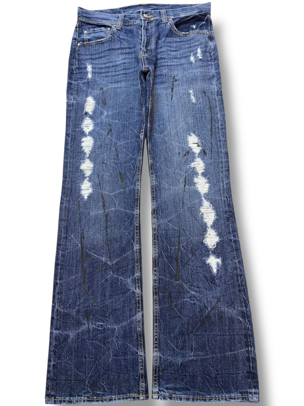 Hysteric Glamour Vintage Japanese Brand Honeycomb Grunge Distressed Denim Size US 32 / EU 48 - 1 Thumbnail