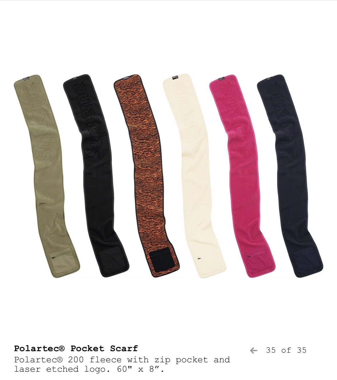 Supreme Supreme x Polartec Pocket Scarf Size ONE SIZE - 5 Thumbnail