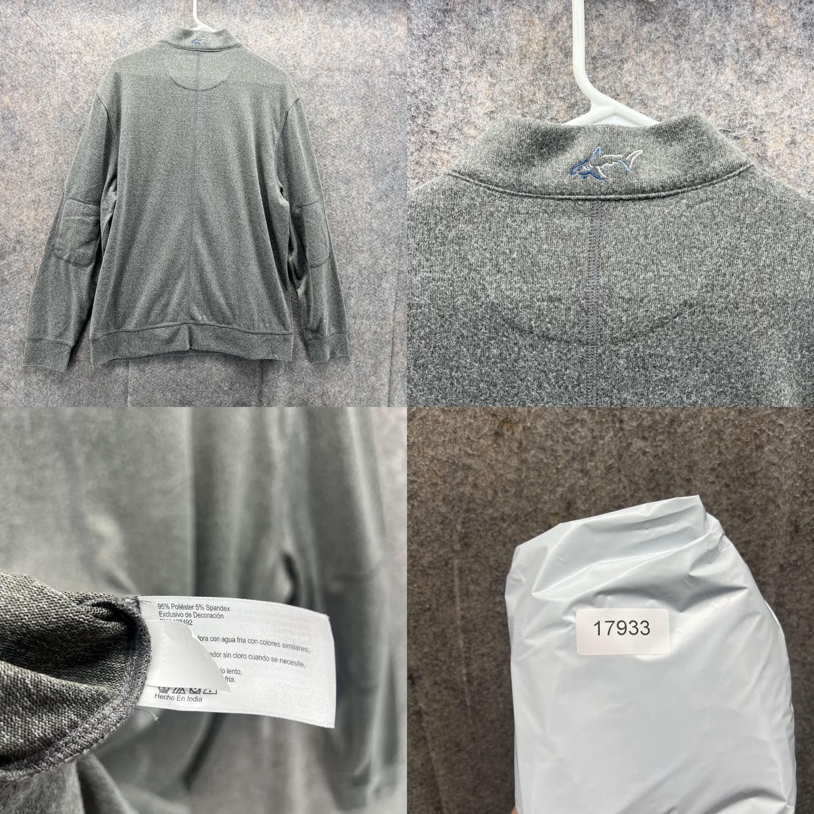 Vintage Greg Norman Sweater Men Large Heather Grey 1/4 Zip Sweatshirt Polyester Stretch Mock Neck Pullover 1/4 Zip Logo Size US L / EU 52-54 / 3 - 8 Thumbnail