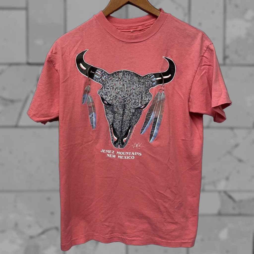 Pinko VINTAGE Jemez Mountains New Mexico 1990 Pink Graphic Tee Unisex M Single Stitch Shirt Size US M / EU 48-50 / 2 - 1 Thumbnail