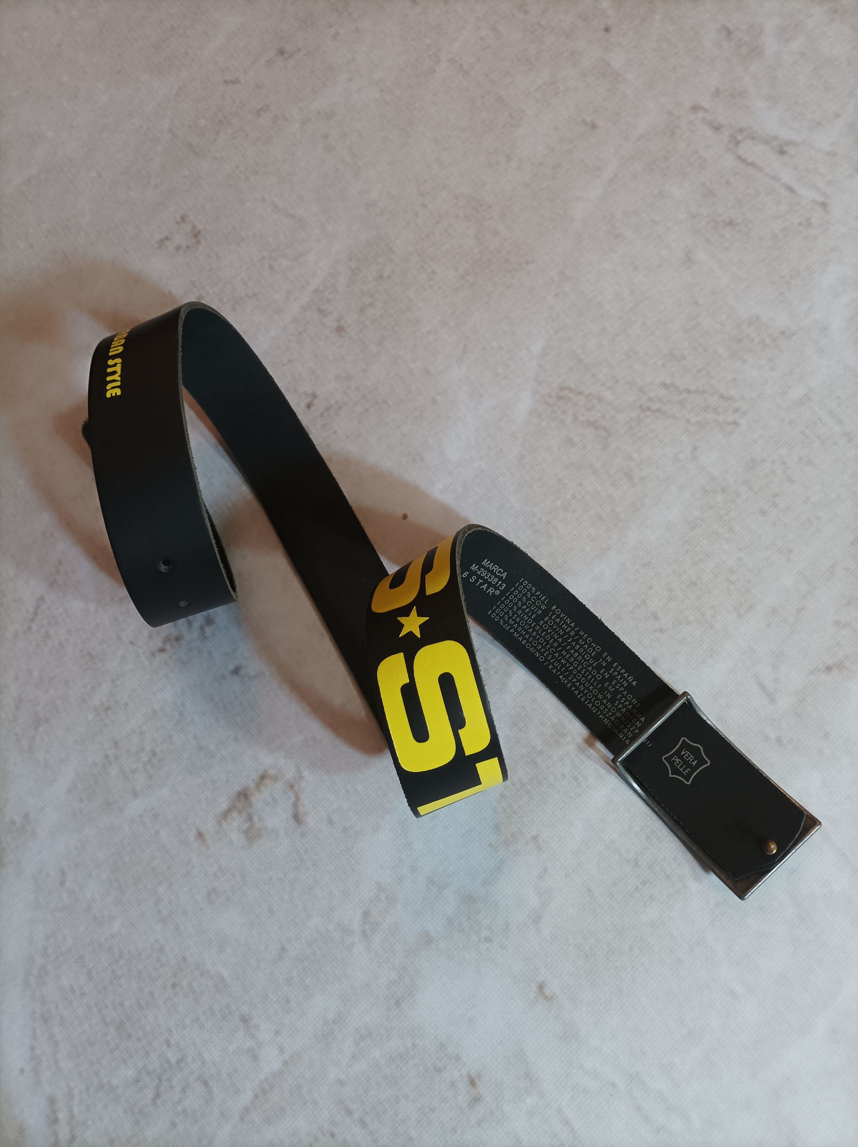 G-Star × Vintage G-Star YELLOW Belt Leather Vintage Y2K Multilogo Japan style Size ONE SIZE - 2 Thumbnail
