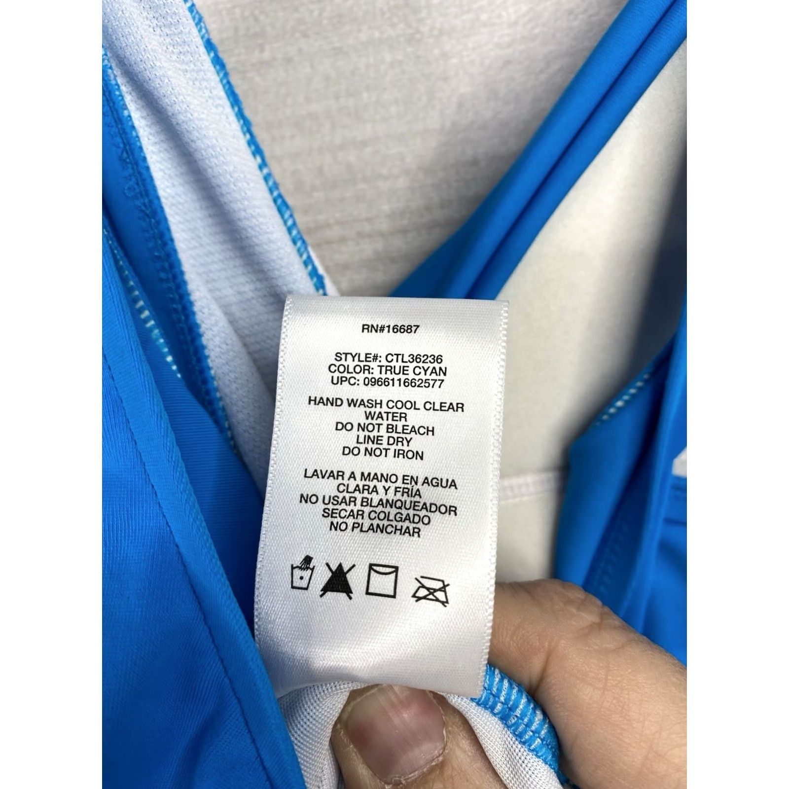 Catalina Catalina XL Blue One Piece Swimsuit Halter Padded Swim Skirt Ruched Vintage 90s Womens Size ONE SIZE - 7 Thumbnail