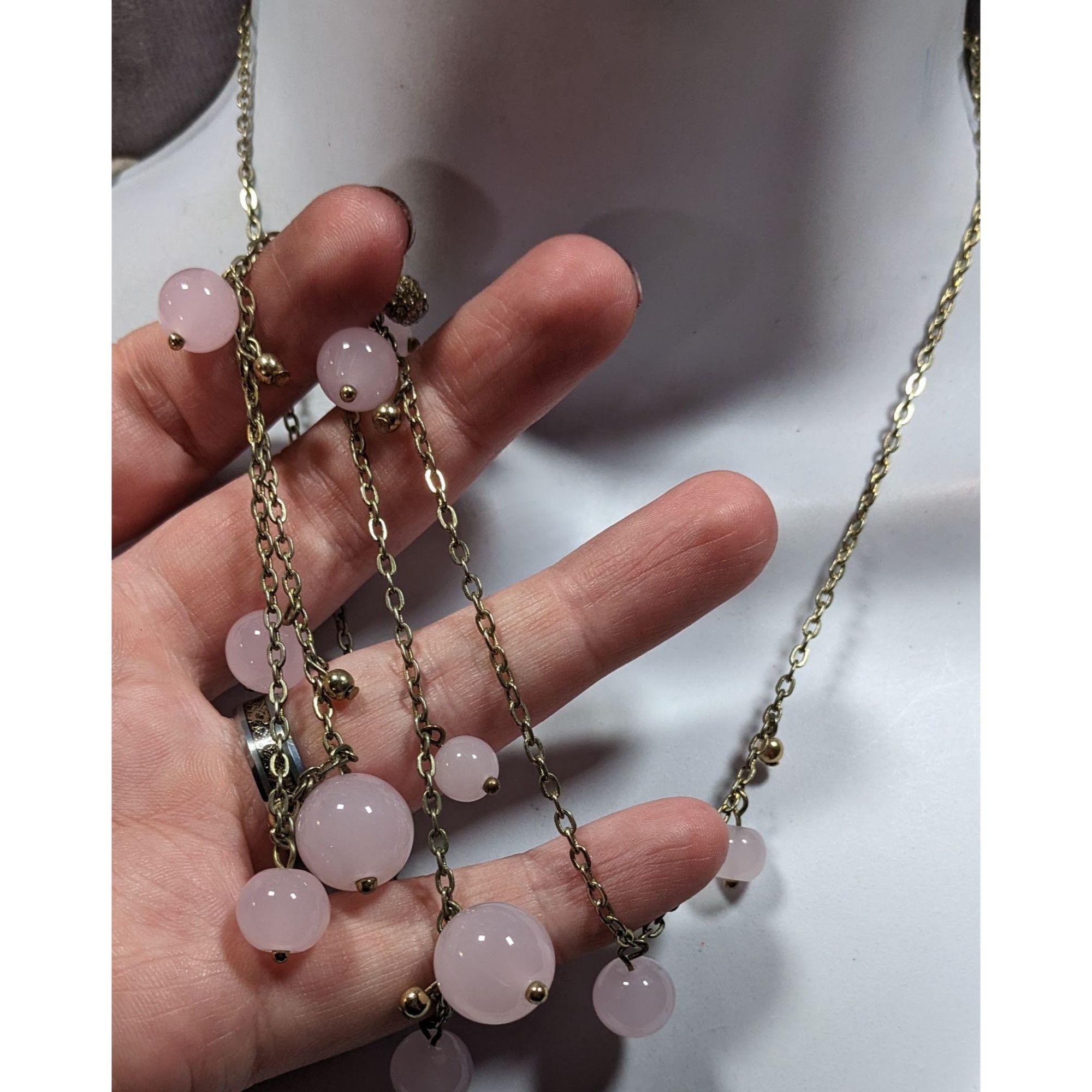 J.Crew J.Crew Coquette Preppy Rose Quartz And Rhinestone Charm Neck Size ONE SIZE - 4 Thumbnail