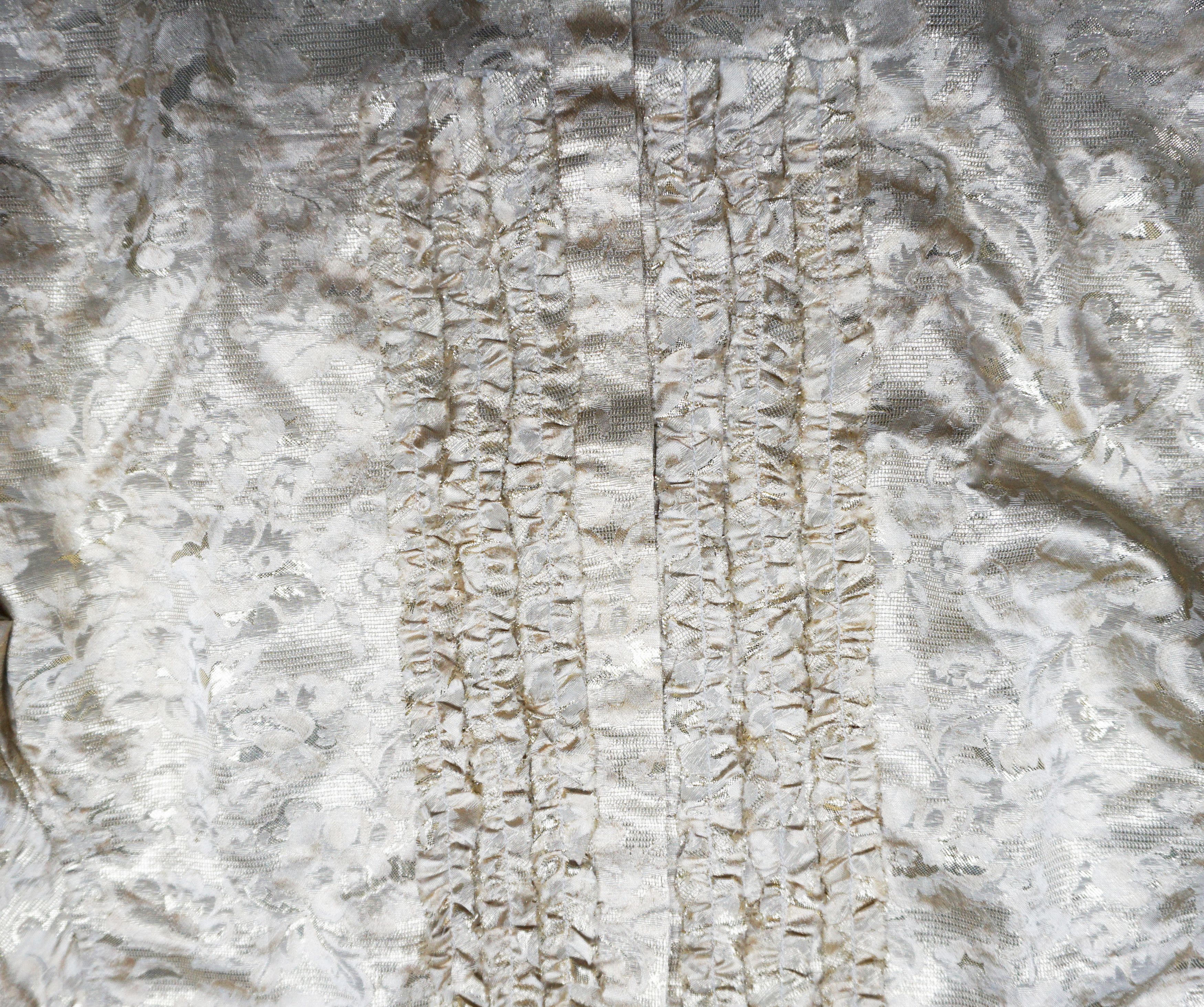 Burberry × Designer × Vintage Burberry Gold Metallic Floral Silk Blend Long Sleeve Shirt Size 38L - 2 Thumbnail