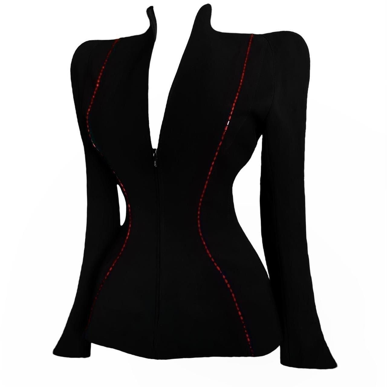 Mugler × Thierry Mugler Iconic Thierry Mugler Mugler jacket with red crystals Size M / US 6-8 / IT 42-44 - 1 Thumbnail