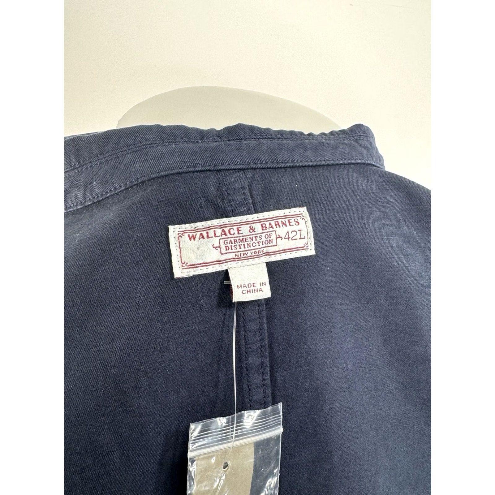 Wallace & Barnes Wallace & Barnes Blazer Jacket - Linen Blend Long 42 Long Unstructured Blue Mens Size 42R - 6 Thumbnail
