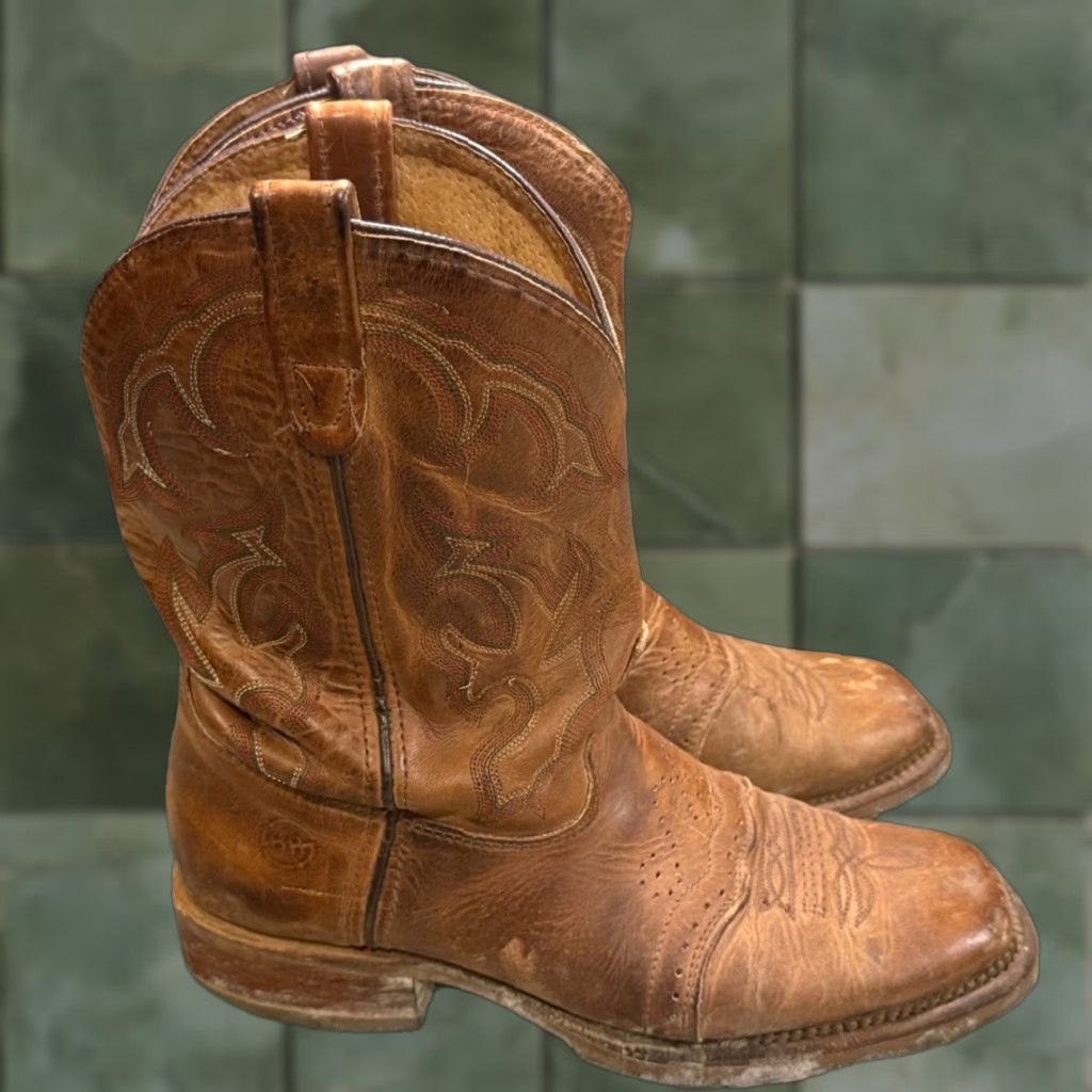 Doublet Double H DH3560 Western Boots Mens 10D Brown Leather Square Toe USA Jase Roper Size US 10 / EU 43 - 1 Thumbnail